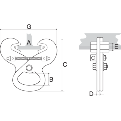 Trägerklemme Superclamp PFC Technische Zeichnung
