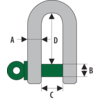D-shackle with screwpin type G-4151