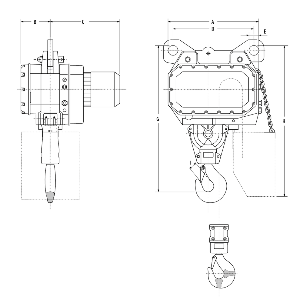 LK 400/24 V zware elektrische kettingtakels